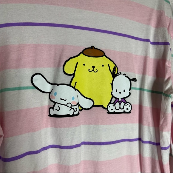 Sanrio x Hot Topic Cinnamoroll Pompompurin Pochacco Stripes Long-Sleeve T-Shirt - Picture 3 of 4